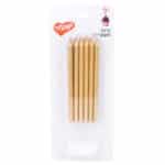 נרות ארוכים זהב מטאלי 12 יח