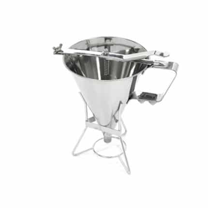 משפך מזיגה נירוסטה 1.6 ליטר + מעצור+3 פיות מזיגה ומעמד 3 רגלים