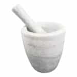 מכתש ועלי גרניט 13 ס"מ לבן