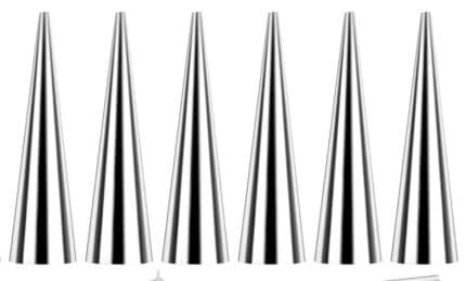 סט 6 קונוס לקרם נירוסטה