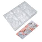 תבנית שוקולד פוליקרבונט 3 טבלאות זכוכית שבורה מרוסקת