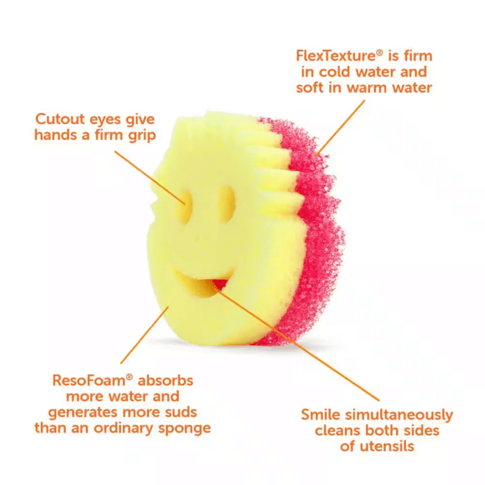 ⁦ספוג לניקוי כתום /ירוק/כחול סקראבדאדי⁩ – תמונה ⁦2⁩
