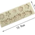 תבנית סיליקון פרחים בהטבעה א-19.5 ר-6 סמ