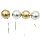 סט 4 עיגולים פלסטיק לקישוט כסף וזהב