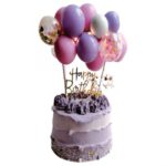 טופר בלונים סגול לבן קונפטי