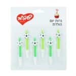 6 נרות יום הולדת עם מעמד כדורגל