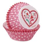 מנג'טים ורודים עם לבבות לבנים 75 יח' וילטון