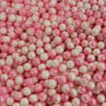 סוכריות חרוזי סוכר ורוד לבן מטאלי 100 גרם 4305