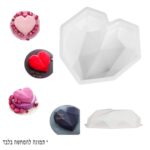 תבנית לב הלום גיאומטרי תלת מימדי