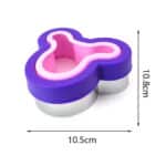 חותכן מיקי מאוס נירוסטה סגול ורוד עם טקסטורה פנימית 10-10 סמ