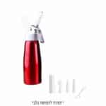 סיפון/מכשיר קצפת ורוד ראש מתכת+3 צנטרים ומברשת ניקוי 1000 מל