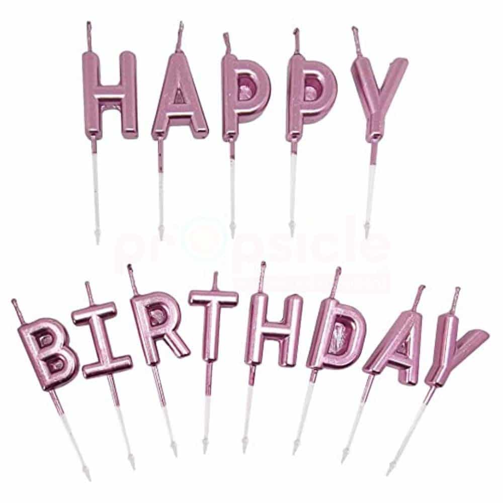 51iXRU0POkL._SL1000_.x97703 נרות אותיות HB ורוד נצנצים – תמונה 1