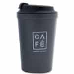 כוס קפה עם תחתית ואקום למניעת נפילות 340 מל אפורה