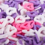 סוכריות לב חלול ורוד סגול לבן 60 גרם