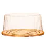 אריזה פלסטי זהב + מכסה + עגול לעוגה קוטר 27.5 גובה 15 ס"מ