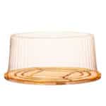 כלי פלסטי זהב + מכסה עגול לעוגה קוטר 32 גובה 15 ס"מ