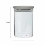 צנצנת זכוכית 800 מ"ל עם מכסה אפור ROSO ORIGIN