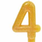 נר מנצנץ זהב עם מעמד מס 4