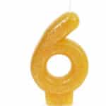 נר מנצנץ זהב עם מעמד מס 6