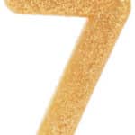 נר מנצנץ זהב עם מעמד מס 7