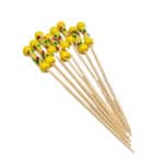 קיסם/שיפוד במבוק עם נקודות אדום צהוב 50 יח