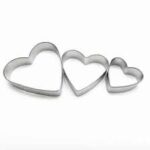 סט 3 חותכני לב מתכת
