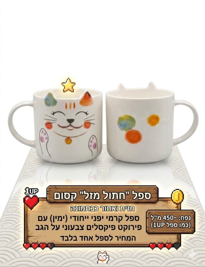 ⁦מאג פורצלן 510 מ"ל חתול מחייך⁩ – תמונה ⁦2⁩