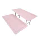 במה מלבנית 2 קומות מפלסטיק ורוד