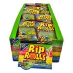 [2972] RIP ROLLS RAINBOW REACTION ממתק בטעם פירות 40 גרם, 24 יח, 12 במארז