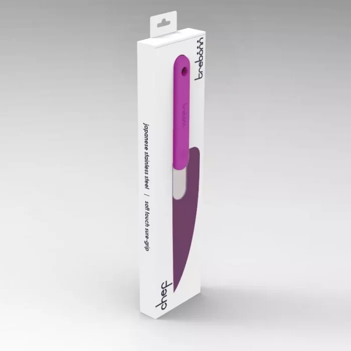 ⁦סכין שף 18 ס"מ Trebonn סגול stainless steel⁩ – תמונה ⁦3⁩