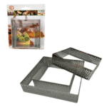 סט 3 רינגים מחוררים מרובעים לאפייה מידות 7/8/10 גובה 2 ס"מ