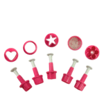 סט 5 חותכני קפיץ מיני עיגול, כוכב, לב, פרח וכפתור