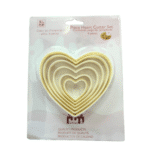 סט 6 חותכני לב פלסטיק 10.5-3 ס"מ