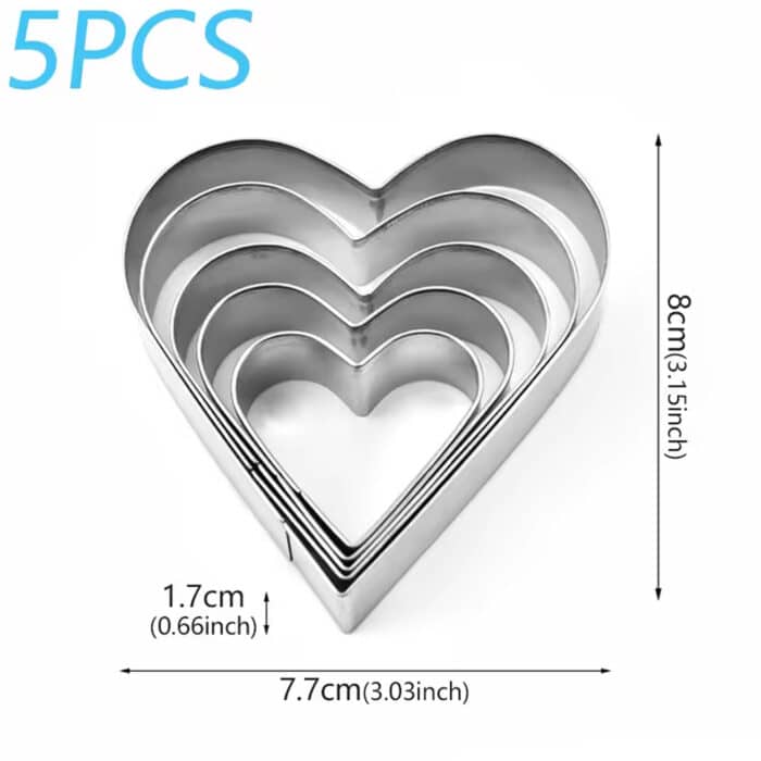 ⁦סט 5 חותכני לב מתכת בלעדי!⁩ – תמונה ⁦4⁩