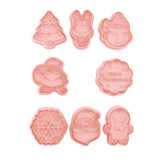 סט 8 חותכני טקסטורה כריסמס