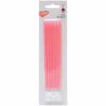 נרות ארוכים גליטר 6 יח ורוד