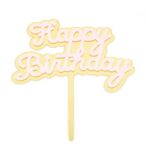 טופר אקרילי לעוגה HB זהב ורוד