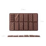 תבנית סילקון בר שוקולד דוגמאות שונות 12 שקעים. כל שקע 1.5*4*7.5 ס"מ