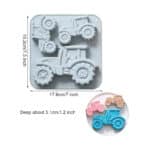 תבנית סילקון 4 טרקטורים המרכזי 8*15 3 נוספים 5*10 גובה 4 ס"מ בלעדי!