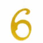 נר ענק נצנצים זהב לבן מספר 6