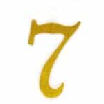 נר ענק נצנצים זהב לבן מספר 7