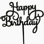 טופר HAPPY BIRTHDAY שחור