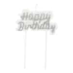 נר HAPPY BIRTHDAY כסף