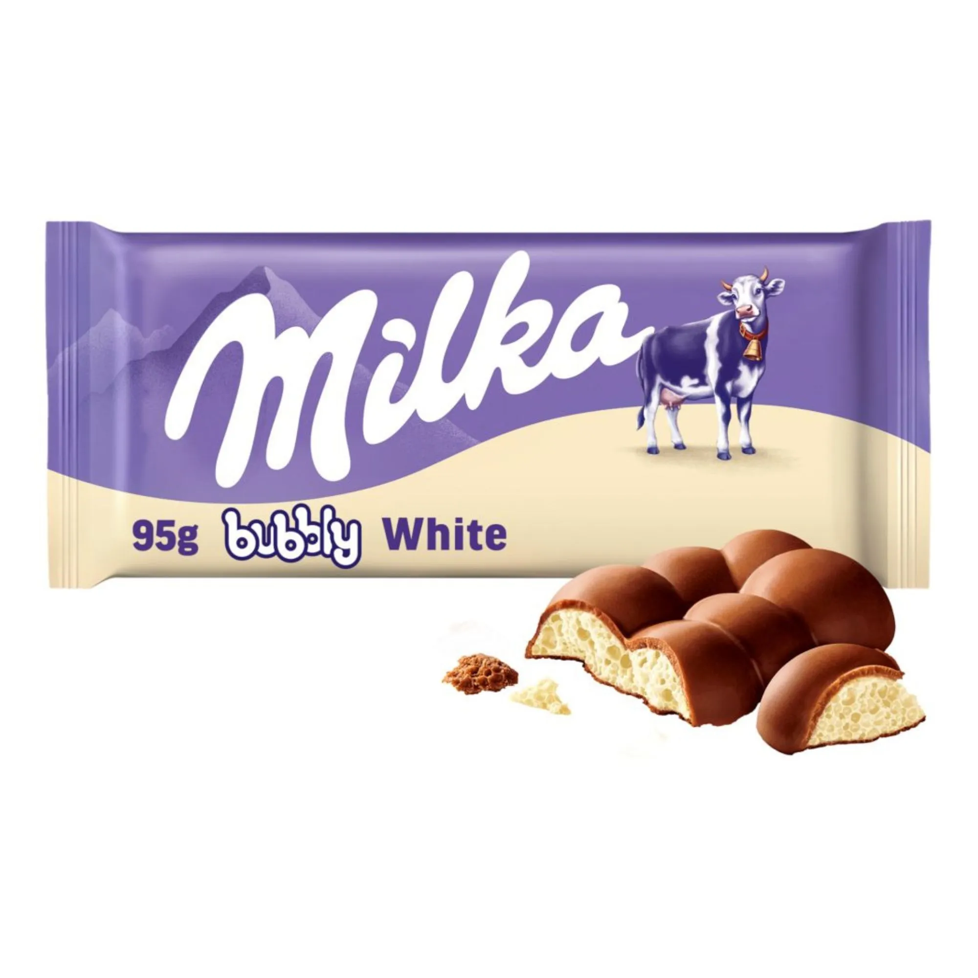 MILKA BUBBLY WHITE שוקולד מילקה בועות לבן – תמונה 1