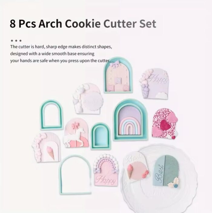 ⁦סט 8 חותכני מסגרת פלסטיק עם מכסה בלעדי!⁩ – תמונה ⁦3⁩