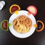 ⁦סט 3 מיכלים לרוטב , נתפס על צלחת⁩ – תמונה ⁦5⁩