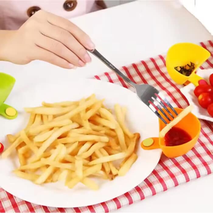 ⁦סט 3 מיכלים לרוטב , נתפס על צלחת⁩ – תמונה ⁦4⁩