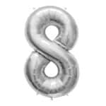 בלון ספרה 8 כסף