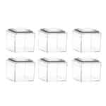 חב' 6 קפ פלסטי מרובע מ-5-5 ג- 5 סמ מעוטר כסף