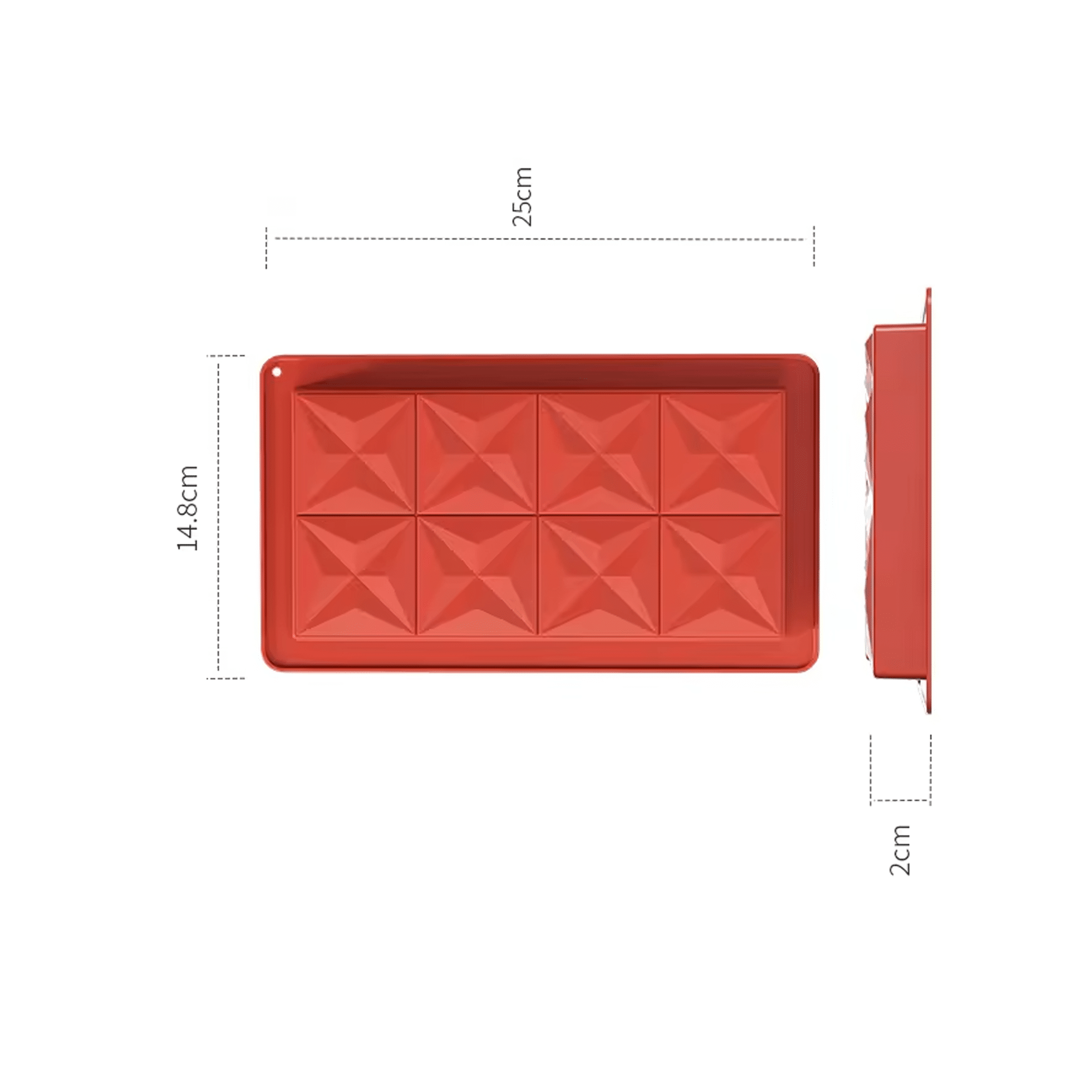 תבנית שוקולד דובאי דגם 3 מעויינים אדום 22-11-3 ס"מ בלעדי! – תמונה 1